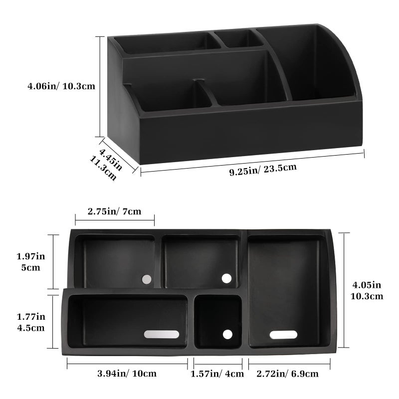 Luxspire Bathroom Counter Organizer  Toothbrush Holder for Bathroom 5 Slot  Large Bathroom Countertop Organizer Storage Marble Bathroom Accessories for Toothbrush Toothpaste  Matte Black - Image 5